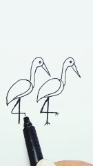 How to draw a bird from number 11