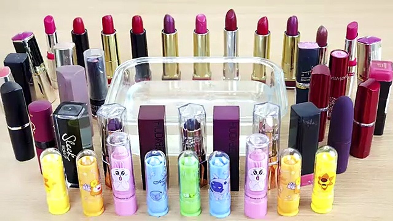 LIPSTICK SLIME Mixing Lipsticks into Clear Slime || Satisfying Slime Videos Asmr