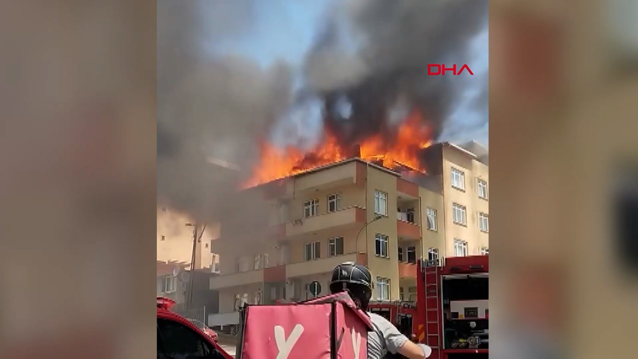 Ümraniye'de 4 katlı binada yangın