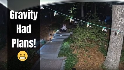 Only guest without alcohol ends up taking a big fall at the stairs