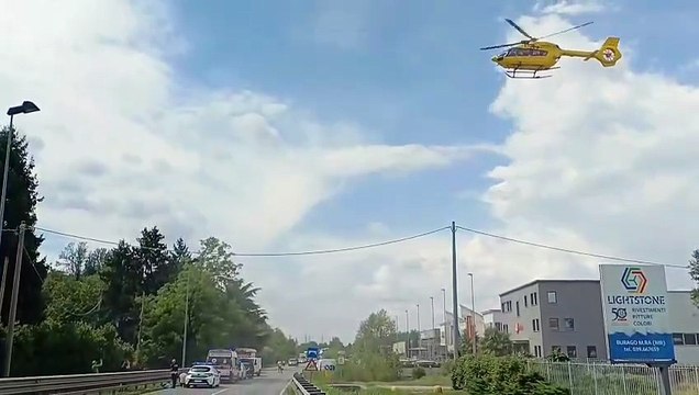 Incidente a Osnago, schianto tra un furgone e una moto sull'ex Statale 36