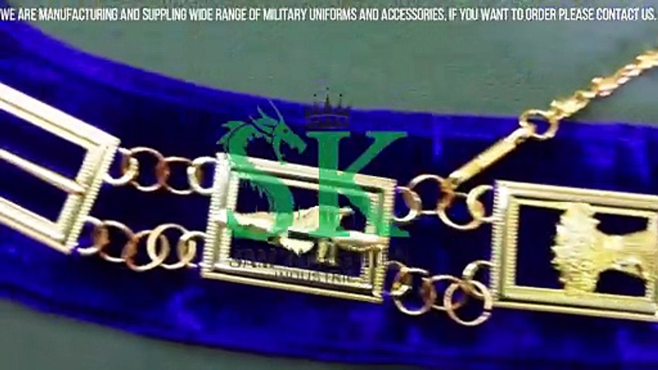 Royal Master Cottage Blue House Chain Collar, Purple LODGE CHAIN COLLAR GOLD PLATED