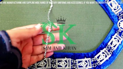 Hand Embroidered Regalia Masonic Collars, Silver Masonic Regalia Blue Lodge Chain Collar
