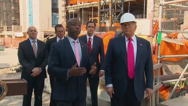 Trump’s Hair Goes Wild After Removing Hard Hat in Bizarre Moment!