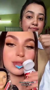 Toothpaste hack for red lips 👄