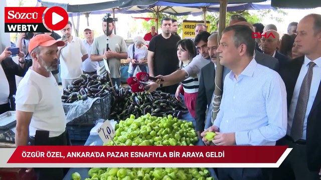 Özgür Özel ile konuşan pazar esnafı: 'Akşam üstü gelin burada ağlama sesi duyarsınız'