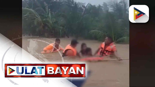 PCG, walang-patid ang pag-rescue sa mga na-trap sa kanilang mga bahay dahil sa baha | ulat ni Ryan Lesigues