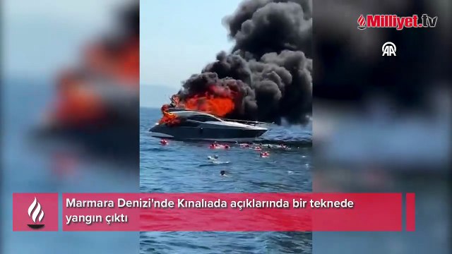 Marmara Denizi'nde Kınalıada açıklarında bir teknede yangın çıktı