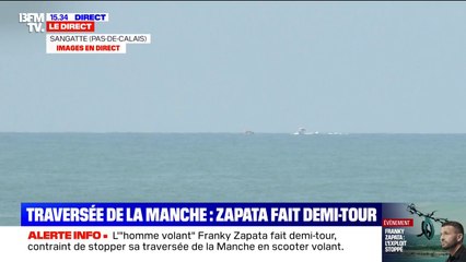 Traversée de la Manche en Air Scooter: Franky Zapata tombe à l'eau