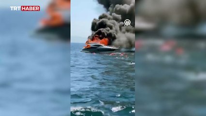 Kınalıada açıklarında tekne yandı: Yolcular denize atladı