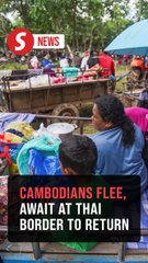 Thai-Cambodia crisis: Cambodians flee homes, gather at Thai checkpoint
