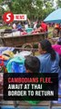 Thai-Cambodia crisis: Cambodians flee homes, gather at Thai checkpoint