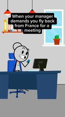 Manager Demands I Fly Back from France for a Meeting! 😩✈️ #WorkLifeStruggles #viralvideo #animation #shorts