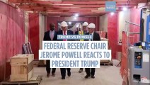 Watch Fed Chair Jerome Powell react to US President Donald Trump
