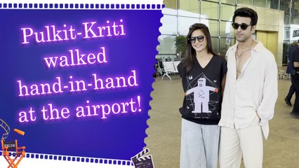 Kriti Kharbanda and Pulkit Samrat jet-set ready at Mumbai Airport
