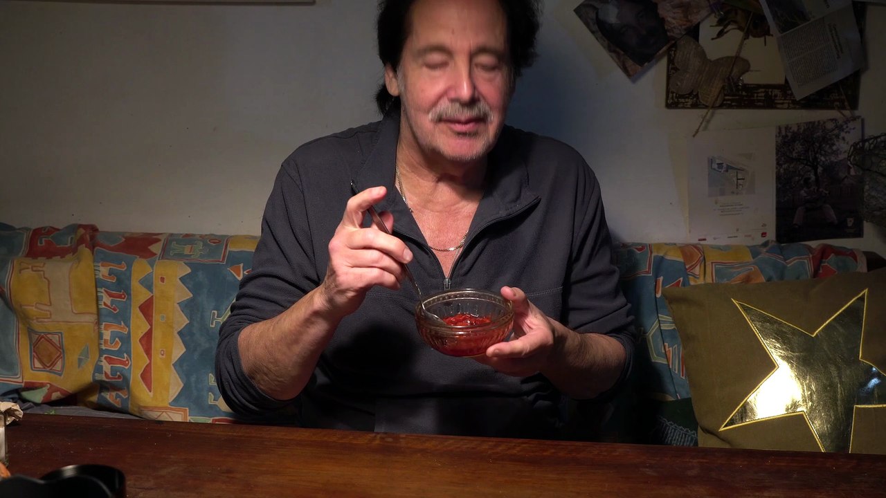Christoph tastes homemade plum compote.  See what happens.
