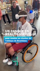 Un casque de réalité virtuelle pour monter en haut de l'abbaye de Brantôme, en Dordogne