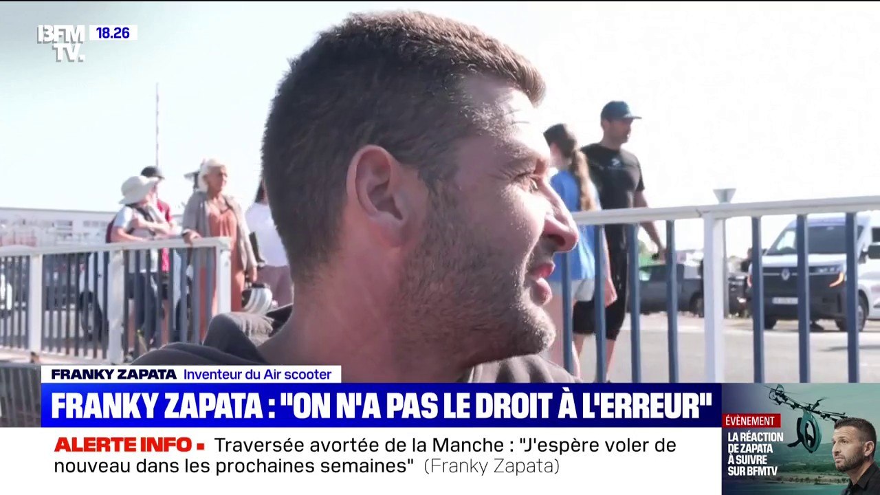 "Il y a un moteur qui a arrêté de fonctionner": Franky Zapata, inventeur du Air scooter, revient sur sa chute lors de la traversée de la Manche