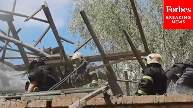 Emergency Crews In Ukraine Respond Following Russian Strikes On Kharkiv