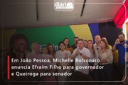 Em João Pessoa, Michelle Bolsonaro anuncia Efraim Filho para governador e Queiroga para senador