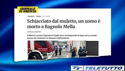 Video News - Travolto da un muletto, muore 69enne