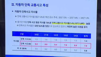 "휴가철 많이 발생하는 단독사고...치사율 6배 높다" / YTN