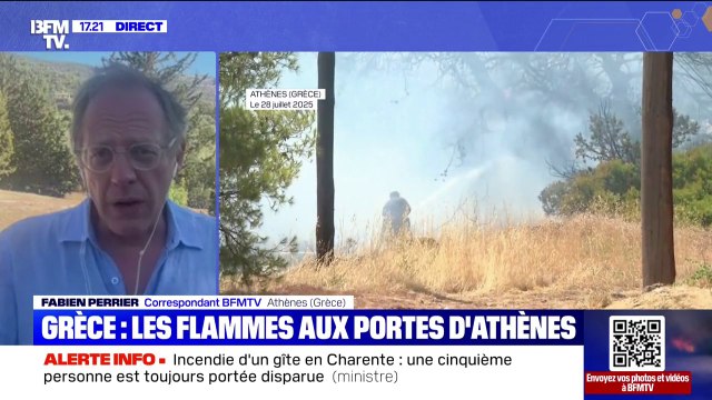 Incendie proche d'Athènes: le feu a été circonscrit par les pompiers grâce à quatre canadairs
