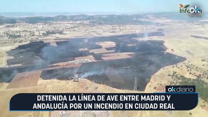 Detenida la línea de AVE entre Madrid y Andalucía por un incendio en Ciudad Real