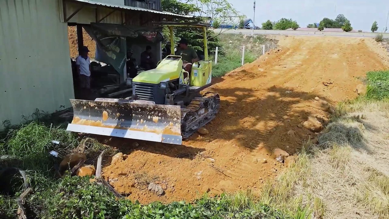Newly Start Project!! Dump Trucks 5T Drive Back Upload Soil And Bulldozer Push Process