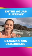 Influencer nada en aguas negras con restos fecales