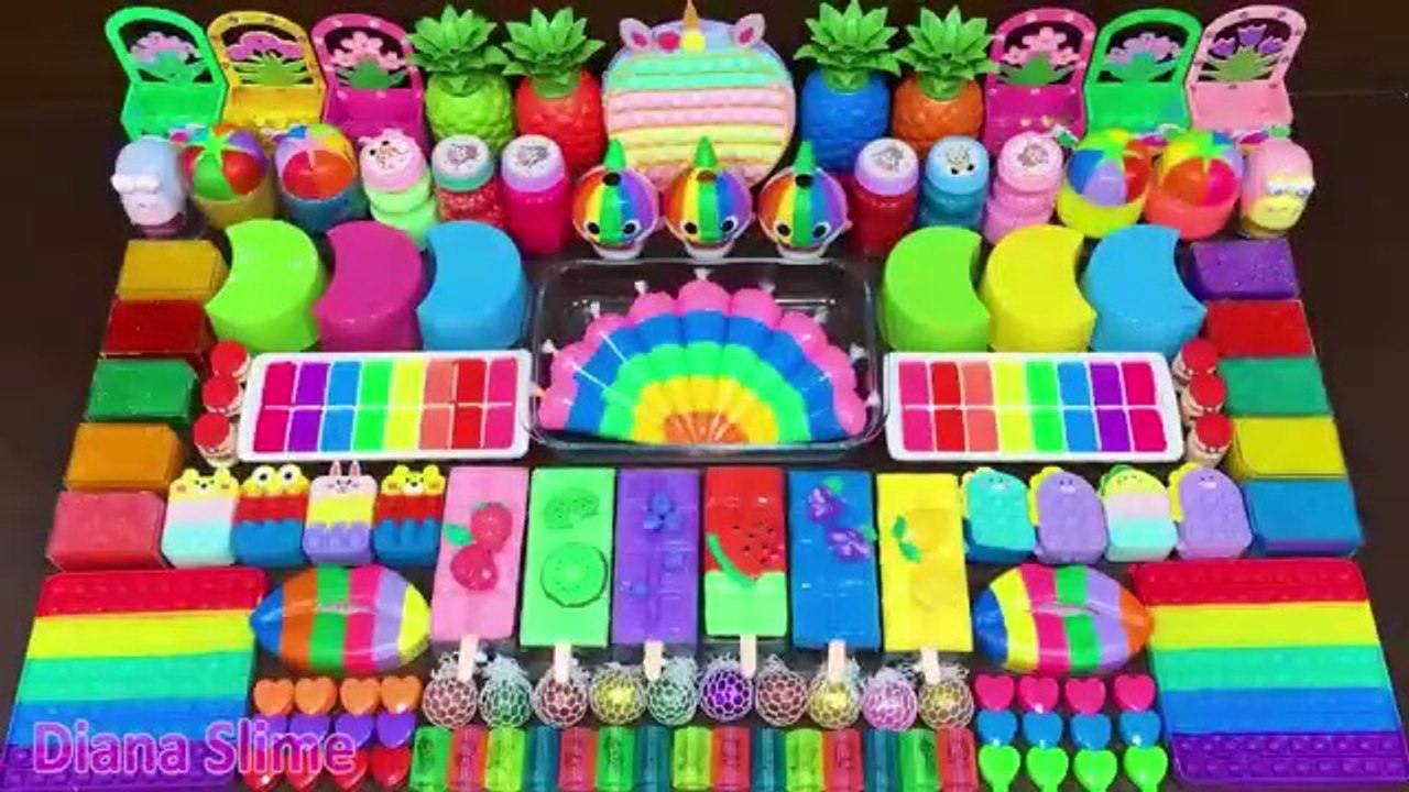 RAINBOW slime || Mixing random into CLAY Slime || Satisfying Slime Video