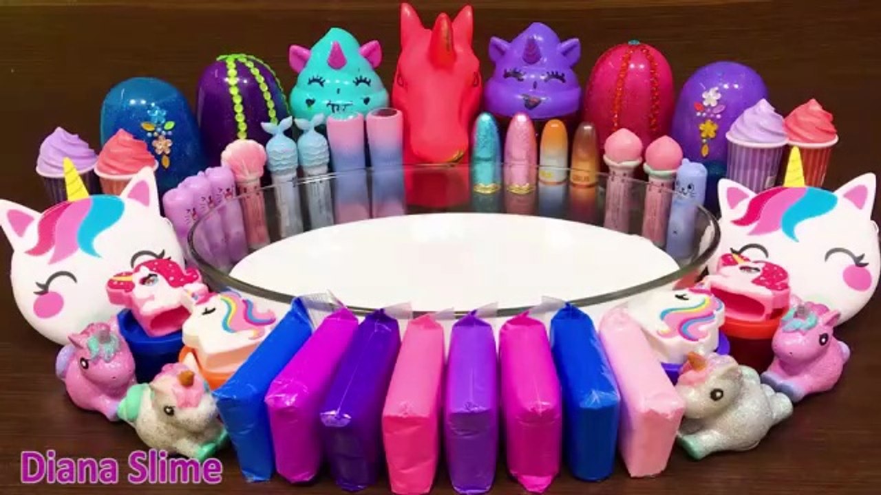 GALAXY UNICORN Slime ! Mixing Random into GLOSSY Slime ! Satisfying Slime Video