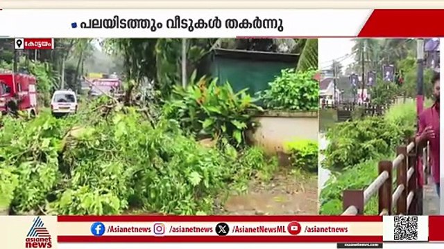മരങ്ങൾ കടപുഴകി വീണു, വീടുകൾ തകർന്നു ; കോട്ടയത്ത് മഴയിൽ കനത്ത നാശനഷ്ടം
