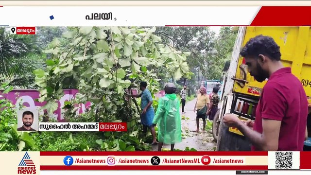 മലപ്പുറത്ത് കനത്ത മഴ തുടരുന്നു; കാറ്റത്ത് ചില്ലകൾ വീണ് പലയിടത്തും വൈദ്യുതി മുടങ്ങി