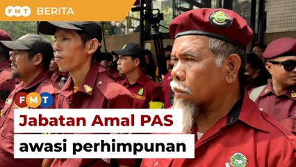 Jabatan Amal dan Brigade Muslimat PAS bantu awasi perhimpunan