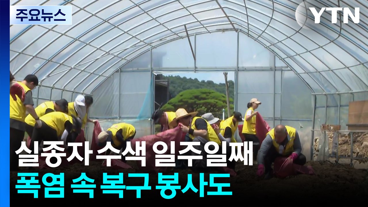 실종자 수색 일주일째...폭염 속 복구 봉사도 / YTN