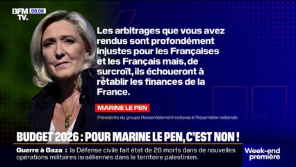 Budget 2026: dans une lettre à François Bayrou, Marine Le Pen dénonce des "arbitrages injustes pour les Français"