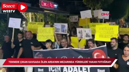Teknede çıkan kavgada ölen Arda'nın mezarında yürekleri yakan fotoğraf!
