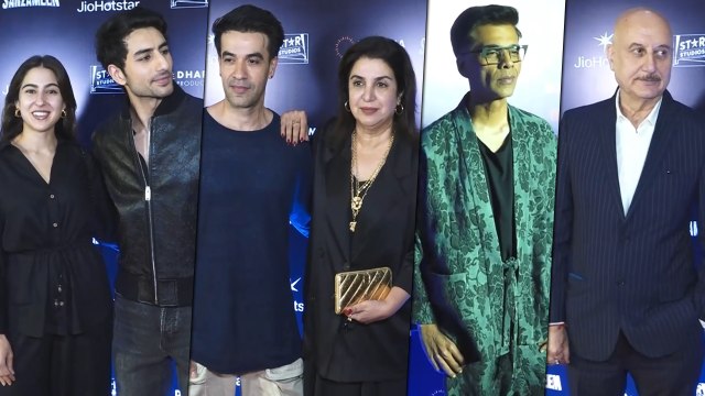 Grand Screening Of Sarzameen: Ibrahim-Sara Ali Khan, Farah Khan, Karan Johar, Anupam Kher & Others