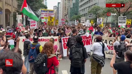 BM Genel Merkezi önünde protestoculardan 'Gazze'de açlığa son verin' çağrısı