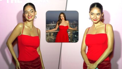 Anushka Sen Turns Heads in Stunning Red Look at Mumbai Party🔥