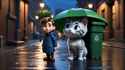 Wise man helped baby cat