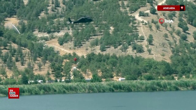 Ankara'daki orman yangını dron ile görüntülendi