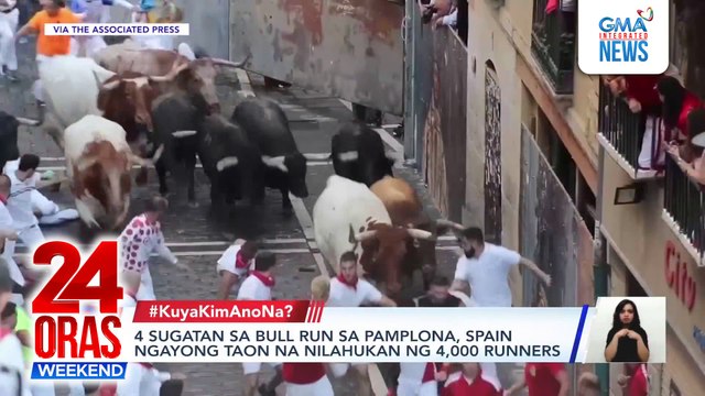 4 sugatan sa bull run sa Pamplona, Spain ngayong taon na nilahukan ng 4,000 runners | 24 Oras Weekend