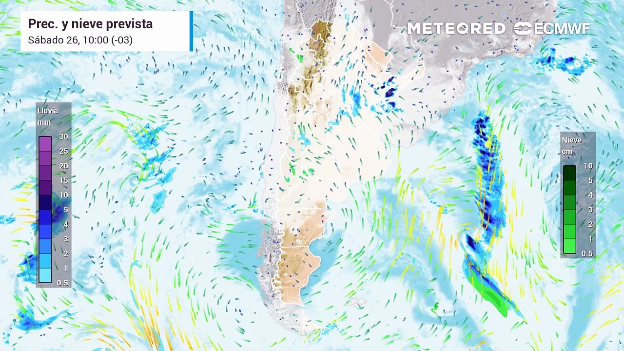 El fin de semana llega con tormentas, viento, nieve y la irrupción de aire frío en estas provincias de Argentina