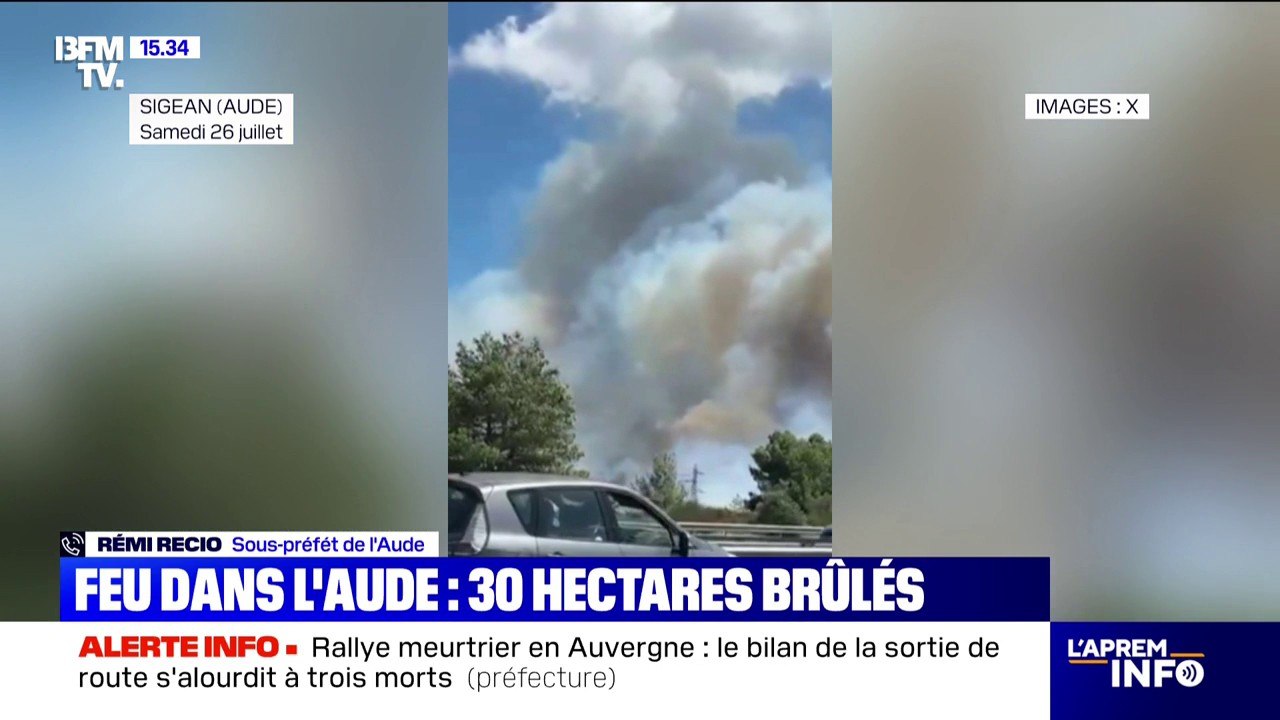 Incendie dans l'Aude: "30 hectares ont été parcourus par le feu", affirme Rémi Recio, sous-préfet de l'Aude