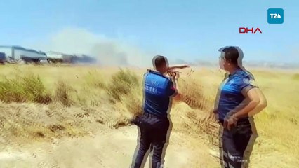 Silivri'de 4 ayrı noktada çıkan anız yangını söndürüldü