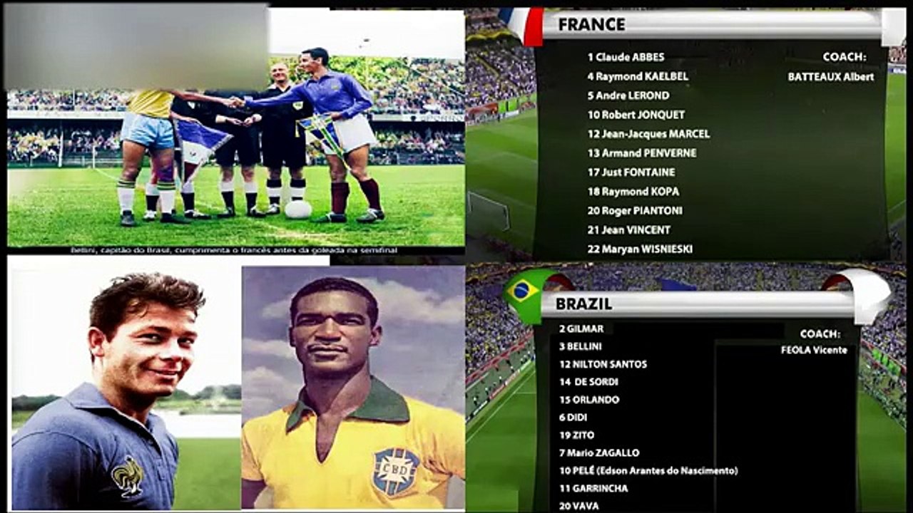 Football : Coupe du Monde de Football de la FIFA 1958 Demi- Finale Brésil - France