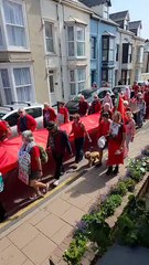 Aberystwyth:  Red Line Protest for Palestine marches through seaside town