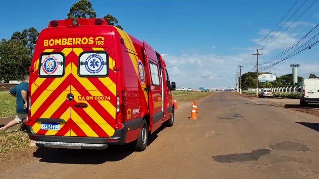 Motociclista fica ferido após colisão com carro às margens da BR-277